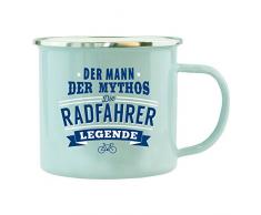 History & Heraldry Echter Kerl Emaille Becher, Radfahrer, Mehrfarbig
