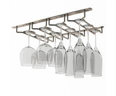 Rack and Hook Glasregal mit Haken und Stielgläser-Ablage unter dem Schrank, Weinglas-Aufhänger zur Aufbewahrung von Bar oder Küche, mit Öl gerieben Finish, 1 Stück