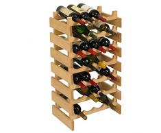 Dakota Weinregal aus Holz 28 Flaschen 7 Tier - 28 Bottles Unfertig