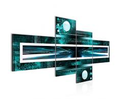 Bilder Abstrakt Wandbild 200 x 100 cm Vlies - Leinwand Bild XXL Format Wandbilder Wohnzimmer Wohnung Deko Kunstdrucke Türkis 4 Teilig - MADE IN GERMANY - Fertig zum Aufhängen 102141b