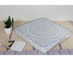 Popular Handicrafts Mandala Round Hippie Bodenkissen 35x 35 Pillow Cover Silber