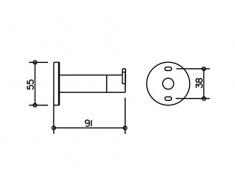 Keuco 14911070000 Handtuchhaken Plan, komplett mit Türpuffer, edelstahl