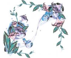 INDIGOS 4051719960228 Wandtattoo MD417 schÃ¶ne Orchideen 96 x 86 cm, bunt farbig