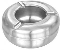 PRC Online Retail Edelstahl Aschenbecher, Moderner Tischaschenbecher für Innen- und Außenbereich, Aschehalter für Raucher, Schreibtisch Raucheraschenbecher für Zuhause und Büro, Silberfarben