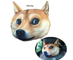 Oktober-Elf Auto Kopfkissen Kopf Hals Kissen Sitz Reise 3D Tier, 12,2 * 10.6 Inch One Size Akita Dog