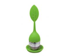 NERTHUS FIH 262 Leaf Tee-Ei, grün, Edelstahl, 6.5 x 18.5 x 6.5 cm