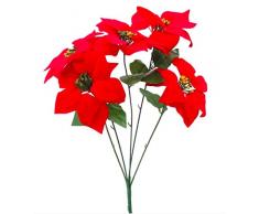 Holiday Bag Weihnachtsstern mit kleinen Blütenblättern aus Samt, 5 Stiele, 27,9 cm, 4 Stück