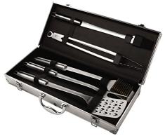 KUHN RIKON 27915 BBQ Koffer 5-teilig Grillbesteck Set, Edelstahl, Silber, 50.5x21.5x9 cm