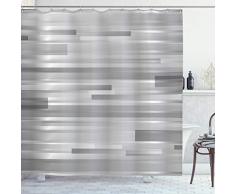 Moderne Decor Vorhang für die Dusche von ambesonne, futuristische gestreift Web Formen Artistic modernen Graphic Fusion Artwork, Stoff Badezimmer Decor Set mit Haken, 190,5 cm lang, silber grau