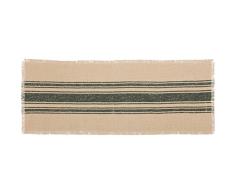 VHC Brands Farmhouse Holiday Tabletop & Kitchen Burlap Stripe White Läufer, Vintage Jute Streifen grün, 13 x 36