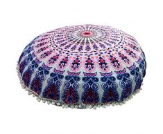 Mandala Boden Kissen bequem Mandala Boden Kissen rund BOHEMIAN Kissenbezug osmanischen Pouf Abdeckung