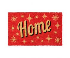 Rugsmith Home Stars Coir Doormat Fußmatte, Kokosfaser, rot, 18 x 30