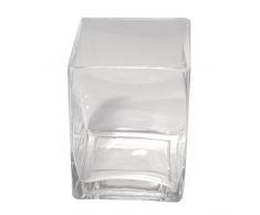 Rayher 8669900 Glas-Vase, klar, 7,5x7,5 cm, Höhe 8 cm