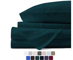 Mayfair Bettwäsche Kollektion Ägyptische Baumwolle, Fadenzahl 600 Tagesdecke Set Satin Weave Tief pocketbedding, blaugrün, TwinXL