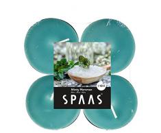 Spaas 12 x 4 Duft-Teelichter Maxi Paraffinwachs Aluminium Tasse Smaragdgrün D 58 mm H 24 mm