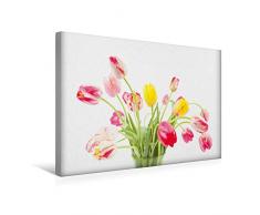 Premium Textil-Leinwand 45 cm x 30 cm quer Ein fröhlicher Blumenstrauß für Dich