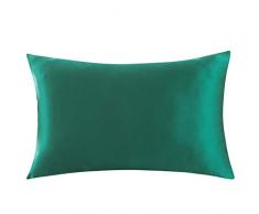 Zimasilk Kissenbezug, 100 % Maulbeerseide, für Gesundheit und Haut, beidseitig 19 Momme Seide, 1 Stück (King 50,8 x 91,4 cm), minzgrün King 20x36 pine green
