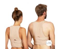 Relaxdays Haltungskorrektur Rücken, korrigierende Rückenstütze, Rücken Geradehalter, Damen & Herren, Größe S/M, Natur