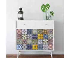 RoyalWallSkins Fliesenaufkleber 10,2 x 10,2 cm – Set von 16 – Selbstklebende Fliesenaufkleber zum Abziehen und Aufkleben für Backsplash Badezimmer Küche Zuhause Visby Tad170511