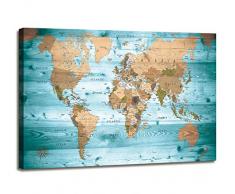 Wandbild für Wohnzimmer, Weltkarte, Poster, Foto, Leinwand, groß, modern, gerahmt, Weltkarte der Welt, Vintage-Kunstwerk, Wandkarten, Bilder für Büro, Deko, Reisen, Erinnerung, Heimdekoration Antik 24x36 inches Map of the World