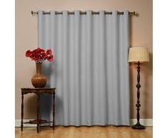 Best Home Fashion breiter Verdunkelungsvorhang (wärmeisolierend Panel ? 100 - Grau - 255cm W x 229cm L