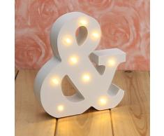 amzstar weiß Holz Festzelt LED Schild Buchstabe Lichter Party Hochzeit Decor batteriebetrieben Alphabet Wand Festzelt Dekoration Lichter, holz, &