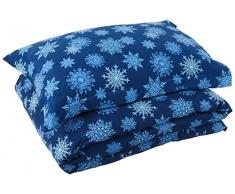 pointehaven Flanell-Bettwäsche-Set für Doppelbett, Schneeflocken, Marineblau