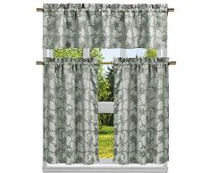 Duck River Textile Küchen-Vorhang und-Etagen, Blumenmuster, blau, 58x15