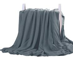 DANGTOP Kühldecke mit Bambus-Mikrofaser, für alle Jahreszeiten, dünne Steppdecke für Erwachsene und Jugendliche. Art Deco 79x91 inches dunkelgrau