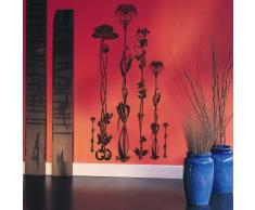 INDIGOS 4052166043755 Wandtattoo w265 Blumen, Ranken, Frosch Wandaufkleber 120 x 67 cm, grün