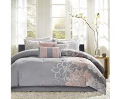 Madison Park Lola Schmusetuch, 7-teilig, Gr. Modern California King Grau/Blush