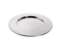 Alessi Platzteller, Edelstahl, Silber, 11 x 33.5 x 23 cm