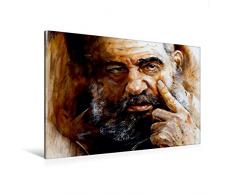 Calvendo Premium Textil-Leinwand 120 cm x 80 cm quer, Kubas RevolutionsfÃ¼hrer Fidel Castro | Wandbild, Bild auf Keilrahmen, Fertigbild auf echter Leinwand, Leinwanddruck Menschen Menschen