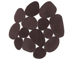 MSV PVC Rutschfest Pebbles Bad-Teppiche, braun, 4 Stück