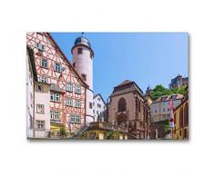 Premium Textil-Leinwand 90 x 60 cm Quer-Format Romantisches Wertheim | Wandbild, HD-Bild auf Keilrahmen, Fertigbild auf hochwertigem Vlies, Leinwanddruck von Hanna Wagner