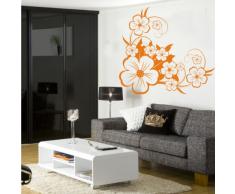 INDIGOS 4052166143318 Wandtattoo w656 sehr schöne Blume Wandaufkleber, 96 x 87 cm, orange