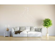 INDIGOS 4051095724544 Wandtattoo / Wandsticker - d225 riesiges Pferd Gaul Pferdchen Hengst Tribal, Vinyl, silber, 120 x 92 x 1 cm