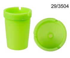 Out of the Blue Aschenbecher aus Kunststoff Mangiafumo, Florescent in Buio, ca. 10x8cm