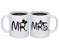 P&B funny mugs P & B Mr. – Frau Valentines Geschenke für Paare Kaffee Tassen, mcpl117 11 oz. (Set of 2) Weiß