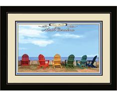 Northwest Art Mall jk-5698 mfgdm ADC äußeren Banken, North Carolina Adirondack Stühle von Art Wand von Künstler Joanne Kollman, 33 x 40,6 cm