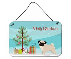 Carolines Treasures Wanddekoration, Weihnachtsbaum, Mops, mehrfarbig