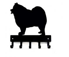 The Metal Peddler Samoyed Schlüsselbrett für Hundeleine Large 9 inch Wide schwarz