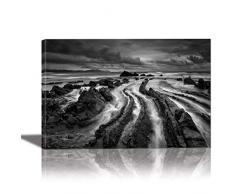 Eurographics Dark Barrika Gemälde für Heimdekoration, gerahmt, 61 x 91 cm, Saphir, Gelb, Orange, Grün, cremefarben