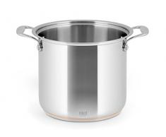 H+H Kupfer Kochtopf 2 Griffe, Edelstahl, Grau