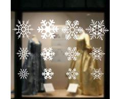 Prabahdak Fensteraufkleber, Schneeflocken, Weiß, Schneeflocken, für Fenster, Winter, Neujahr, Weihnachten, Party, Urlaub, 3 Sets / 87 Stück 1#Schneeflocken.