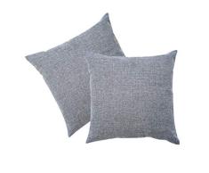 NEXLEVL Premium Leinen, dekorative Bauernhaus-Kissenbezüge, 45,7 x 45,7 cm, für Sofa, Auto, Bett, Stuhl und Couch-Kissen, Kissenbezüge, für drinnen und draußen, Heimdekoration, 2 Stück, grau, 45 x 45 cm