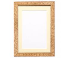 Montiert Breite Konfetti Holz Rahmen Range Fotorahmen | Bilderrahmen | Poster - m-wd-cnfeti-rnge-2-parent, Oak with Ivory Bespoke Mount, 7x5 for 5x3.5 Pictures