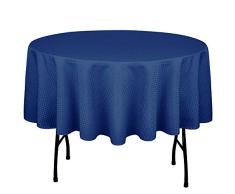 ufriday modernes Waffelstrucktur Tischdecke Polyester wasserabweisend und Öl Proof, Reinigungstuch, rechteckige Tisch Displayschutzfolie fleckenabweisend, Light Sage, Polyester-Mischgewebe, Round/Navy Blue, Round 70