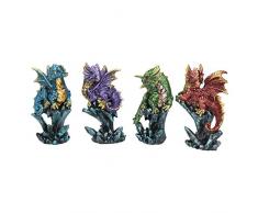 Nemesis Now Dekofigur, Dragonling Brod, 11 cm, Metall, Mehrfarbig, Kunstharz, Einheitsgröße, 4 Stück