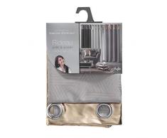 Douceur dIntérieur Ösenvorhang, 140 x 240 cm, Polyester, Metallic-Optik, Grau/Roségold